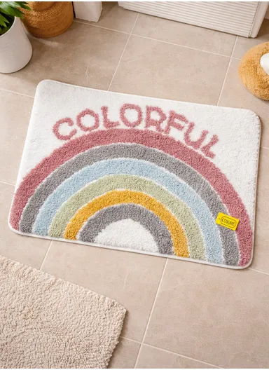 40×60cm Non-Slip Absorbent Bath Rug, Soft Plush Bathroom Floor Mat