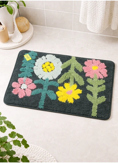 40×60cm Non-Slip Absorbent Bath Rug, Soft Plush Bathroom Floor Mat