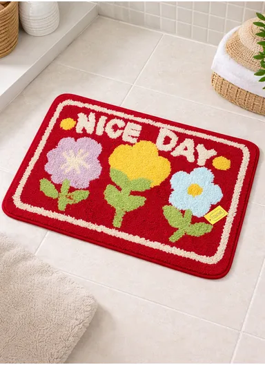 40×60cm Non-Slip Absorbent Bath Rug, Soft Plush Bathroom Floor Mat