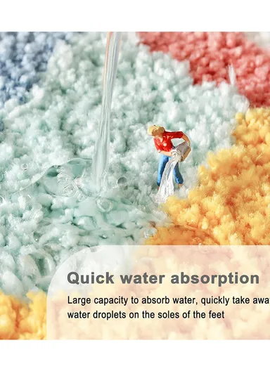 40×60cm Non-Slip Absorbent Bath Rug, Soft Plush Bathroom Floor Mat