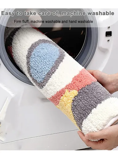 40×60cm Non-Slip Absorbent Bath Rug, Soft Plush Bathroom Floor Mat