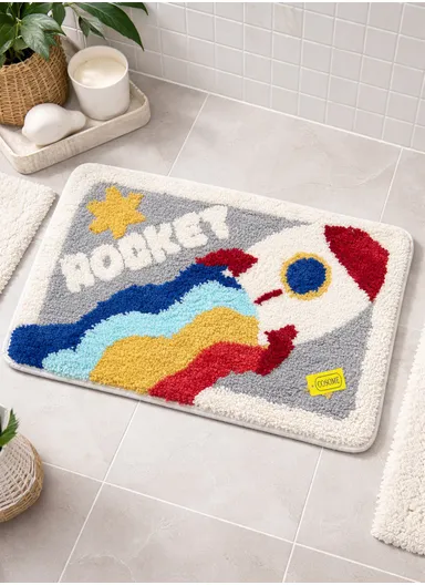 40×60cm Non-Slip Absorbent Bath Rug, Soft Plush Bathroom Floor Mat