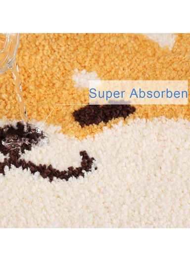 40×60cm Non-Slip Absorbent Bath Rug, Soft Plush Bathroom Floor Mat