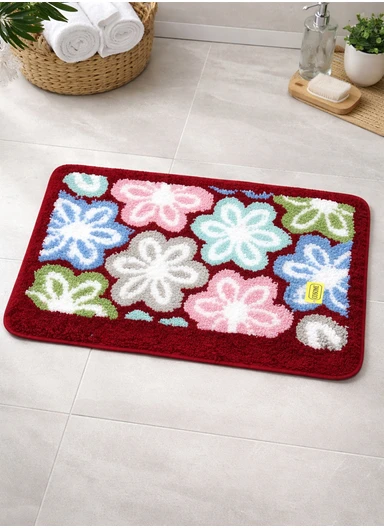 40×60cm Non-Slip Absorbent Bath Rug, Soft Plush Bathroom Floor Mat