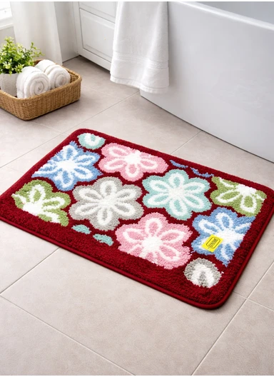 40×60cm Non-Slip Absorbent Bath Rug, Soft Plush Bathroom Floor Mat