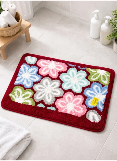 40×60cm Non-Slip Absorbent Bath Rug, Soft Plush Bathroom Floor Mat