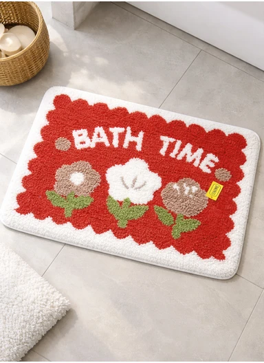 40×60cm Non-Slip Absorbent Bath Rug, Soft Plush Bathroom Floor Mat