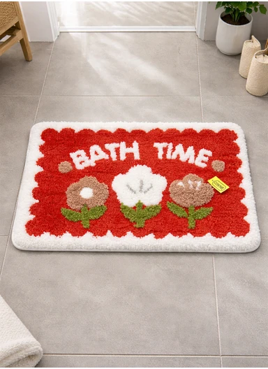 40×60cm Non-Slip Absorbent Bath Rug, Soft Plush Bathroom Floor Mat