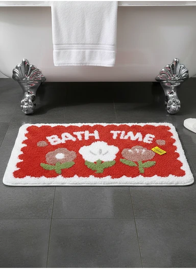 40×60cm Non-Slip Absorbent Bath Rug, Soft Plush Bathroom Floor Mat