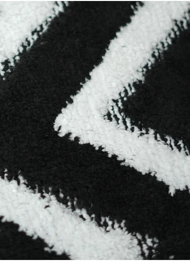 50×80cm Luxury Microfiber Shower Floor Mat, Non-Slip, Soft Pile, Easy Clean - Black&amp;White