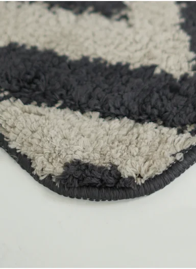 50×80cm Luxury Microfiber Shower Floor Mat, Non-Slip, Soft Pile, Easy Clean - Dark Grey&amp;Greig