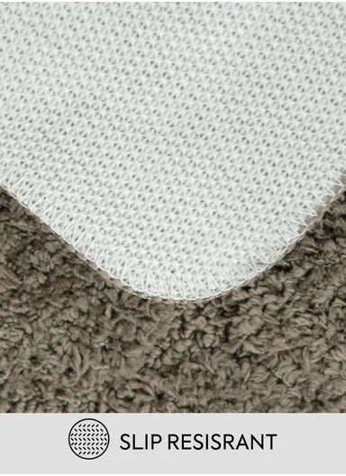 40×60cm Ultra-Soft Microfiber Bathroom Floor Mat, Non-Slip TPR Backing - Greige