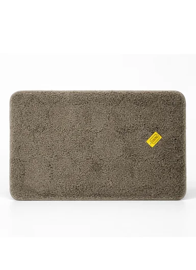 40×60cm Ultra-Soft Microfiber Bathroom Floor Mat, Non-Slip TPR Backing - Greige