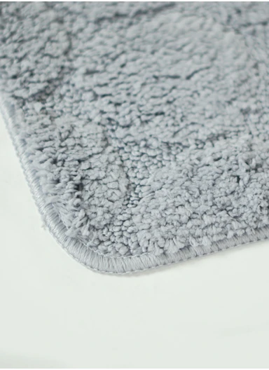 40×60cm Ultra-Soft Microfiber Bathroom Floor Mat, Non-Slip TPR Backing - Light Grey