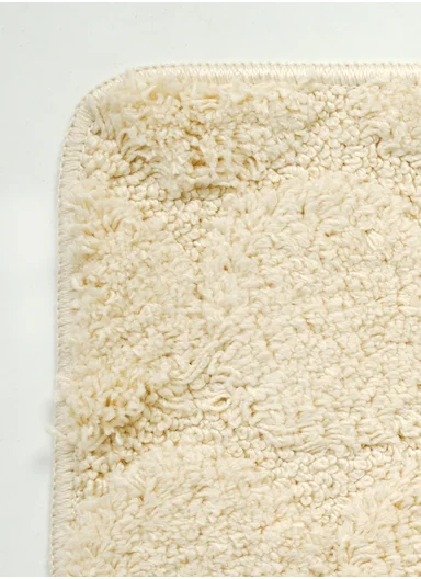 40×60cm Ultra-Soft Microfiber Bathroom Floor Mat, Non-Slip TPR Backing - Cream