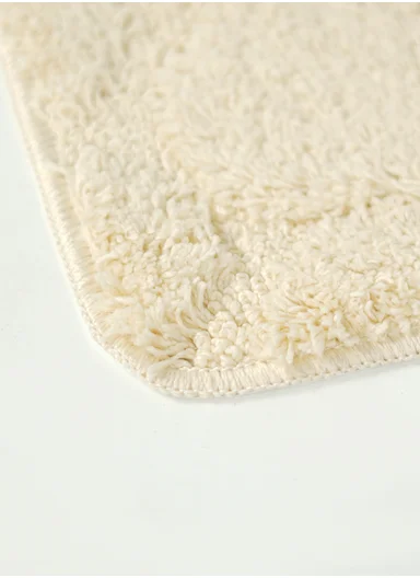 40×60cm Ultra-Soft Microfiber Bathroom Floor Mat, Non-Slip TPR Backing - Cream