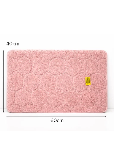 40×60cm Ultra-Soft Microfiber Bathroom Floor Mat, Non-Slip TPR Backing - Dusty Rose