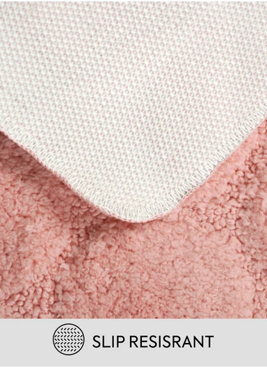 40×60cm Ultra-Soft Microfiber Bathroom Floor Mat, Non-Slip TPR Backing - Dusty Rose