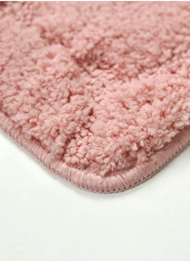 40×60cm Ultra-Soft Microfiber Bathroom Floor Mat, Non-Slip TPR Backing - Dusty Rose
