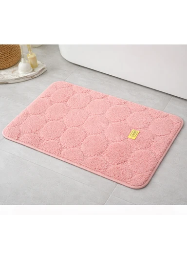 40×60cm Ultra-Soft Microfiber Bathroom Floor Mat, Non-Slip TPR Backing - Dusty Rose
