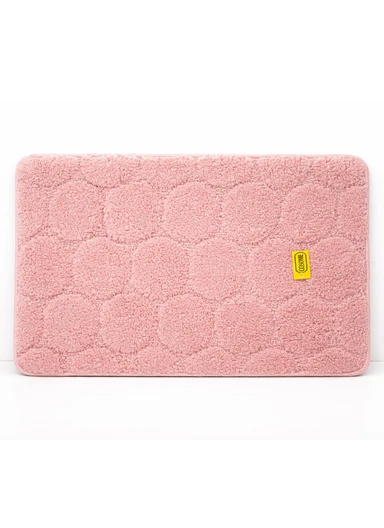 40×60cm Ultra-Soft Microfiber Bathroom Floor Mat, Non-Slip TPR Backing - Dusty Rose
