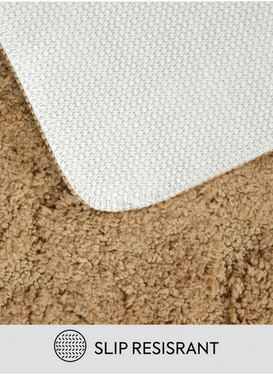 40×60cm Ultra-Soft Microfiber Bathroom Floor Mat, Non-Slip TPR Backing - Light Brown