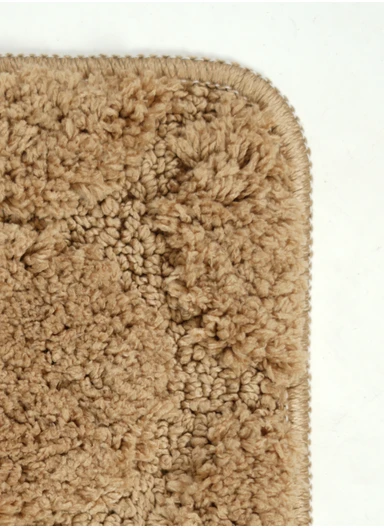40×60cm Ultra-Soft Microfiber Bathroom Floor Mat, Non-Slip TPR Backing - Light Brown