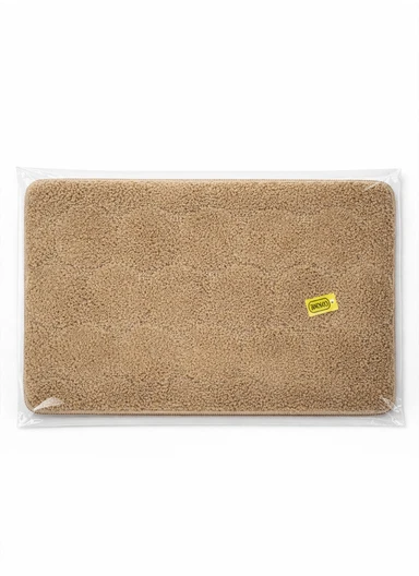 40×60cm Ultra-Soft Microfiber Bathroom Floor Mat, Non-Slip TPR Backing - Light Brown