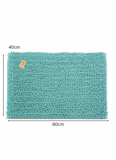 60x40cm Soft Microfiber Bath Mat with Tufted Texture - Green
