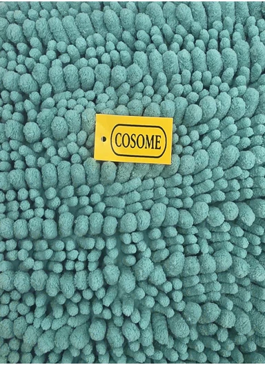 60x40cm Soft Microfiber Bath Mat with Tufted Texture - Green