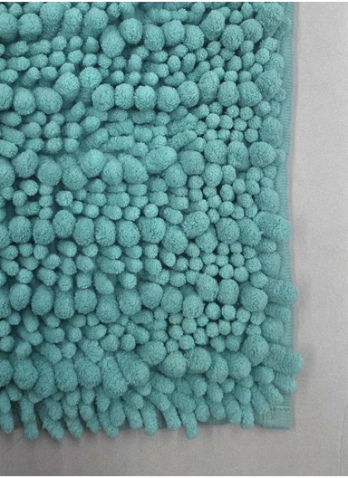 60x40cm Soft Microfiber Bath Mat with Tufted Texture - Green