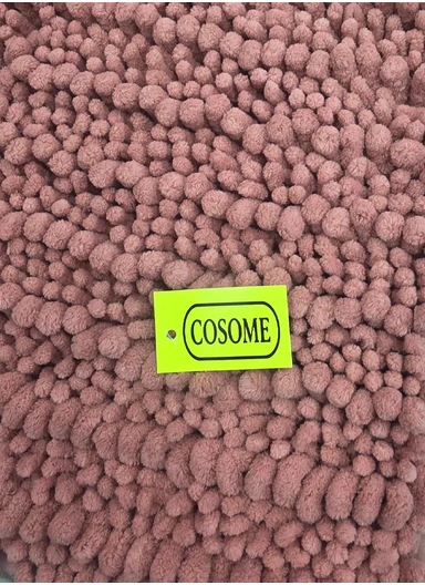 60x40cm Soft Microfiber Bath Mat with Tufted Texture - Coral