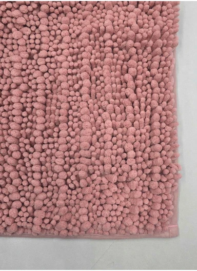 60x40cm Soft Microfiber Bath Mat with Tufted Texture - Coral