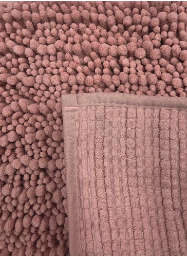 60x40cm Soft Microfiber Bath Mat with Tufted Texture - Coral