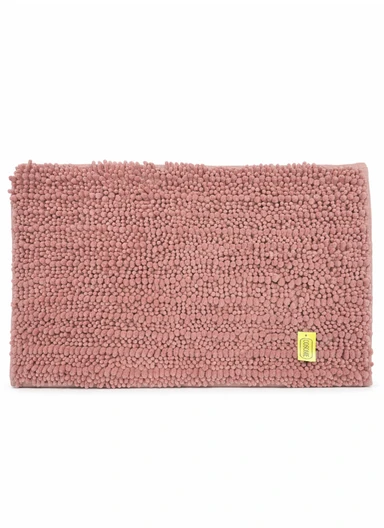 60x40cm Soft Microfiber Bath Mat with Tufted Texture - Coral