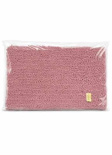 60x40cm Soft Microfiber Bath Mat with Tufted Texture - Coral