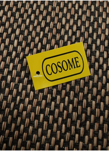 50x120cm Woven Texture Polyester Kitchen Mat with Non Slip TPR Backing - Brown