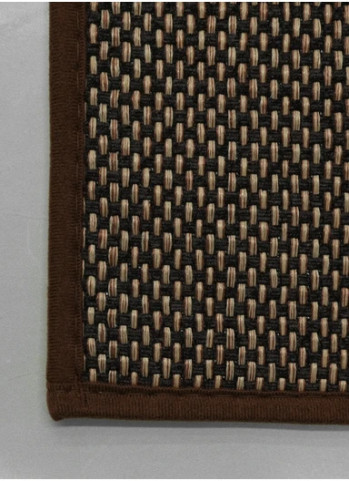 50x120cm Woven Texture Polyester Kitchen Mat with Non Slip TPR Backing - Brown
