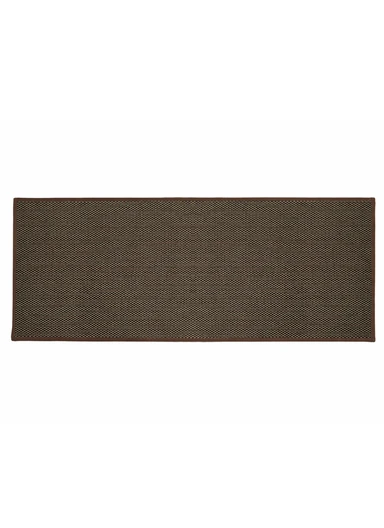 50x120cm Woven Texture Polyester Kitchen Mat with Non Slip TPR Backing - Brown