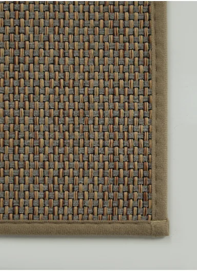 50x120cm Woven Texture Polyester Kitchen Mat with Non Slip TPR Backing - Beige