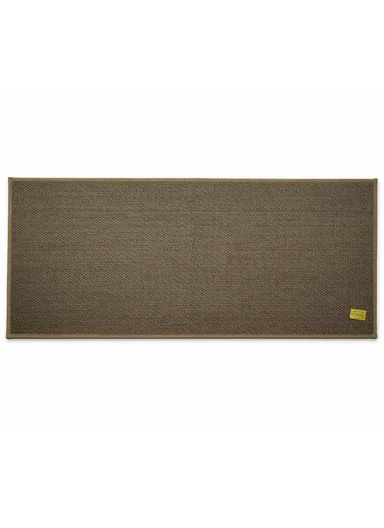 50x120cm Woven Texture Polyester Kitchen Mat with Non Slip TPR Backing - Beige