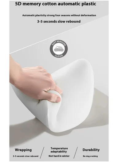 2 Pcs Set Car Headrest Neck Pillow &amp; Backrest Lumbar Support, Protective Memory Foam All-Season Automotive Accessory GF-CMJYM-TZYK - Blue