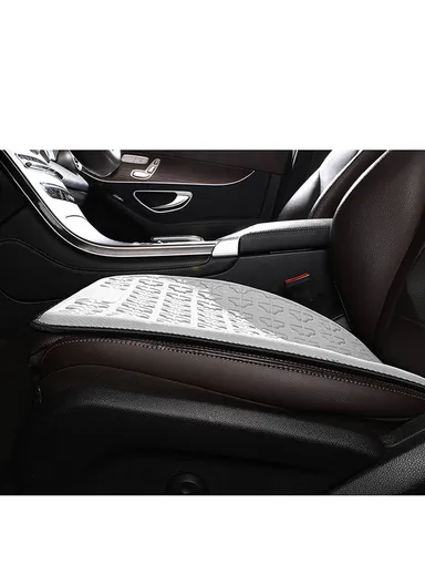 2 Pcs Car Driver Seat Comfortable Pressure Relief Cushion, Fluffy Gel Square Seat + 1 Lumbar Support - Gray