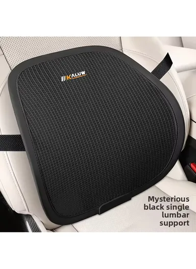 5Pcs Breathable Car Seat Mesh Cushions, 2 Front Seats + 2 Lumbar Supports + 1 Rear Long Seat - Black