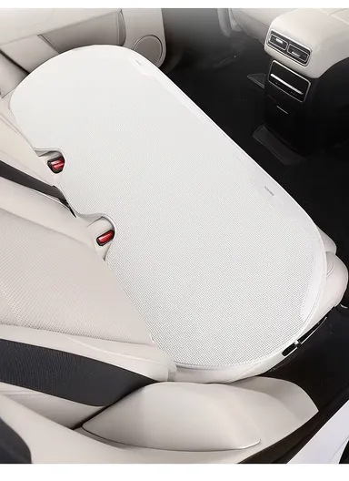 5Pcs Breathable Car Seat Mesh Cushions, 2 Front Seats + 2 Lumbar Supports + 1 Rear Long Seat - Black