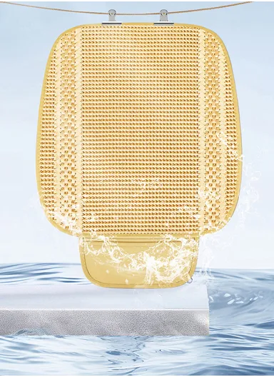 3Pcs Car Seat Cushions, Comfy Ice Silk Fabric 1 Long Rear Seat Mat &amp; 2 Square Front Seat Cushions - Black