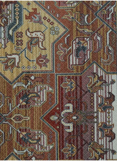 2 Pieces Traditional Geometric Tribal Design Anti-Slip Kitchen Mat Set - Multicolor