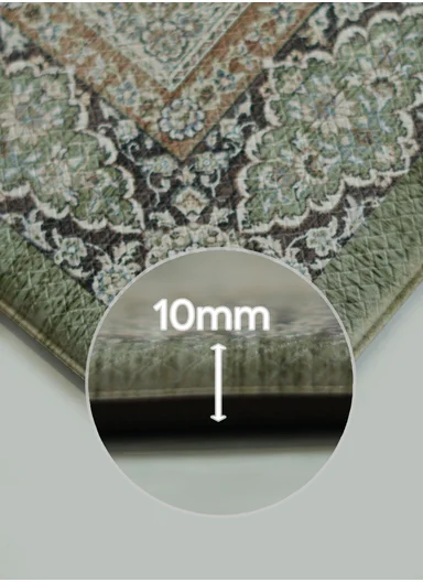 2 Pieces Traditional Medallion Design Anti-Slip Kitchen Mat Set - Green