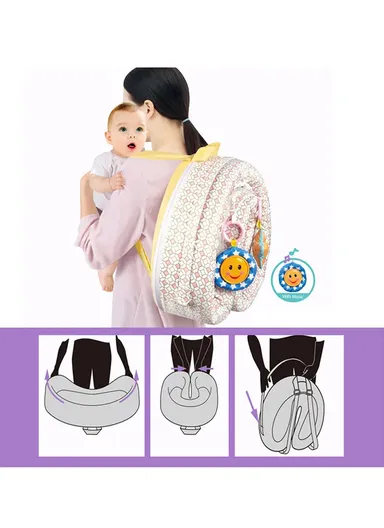 3-in-1 Portable Baby Travel Bassinet, Foldable Baby Bassinet with Bug Net &amp; Music Cartoon Toys, Multi-Purpose Baby Travel Nest with Waterproof Base 66523A (L79 x W46 x H38)cm - Blue / 0m+