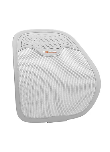 Ergonomic PU Leather &amp; Ice Silk Lumbar Support Pillow with Ventilated Honeycomb Design (L44 x W44)cm - Light Grey